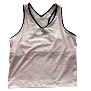 Adidas Tank Top NWT Womens XL Pink Mesh Shelf Bra Stretch Workout Athletic